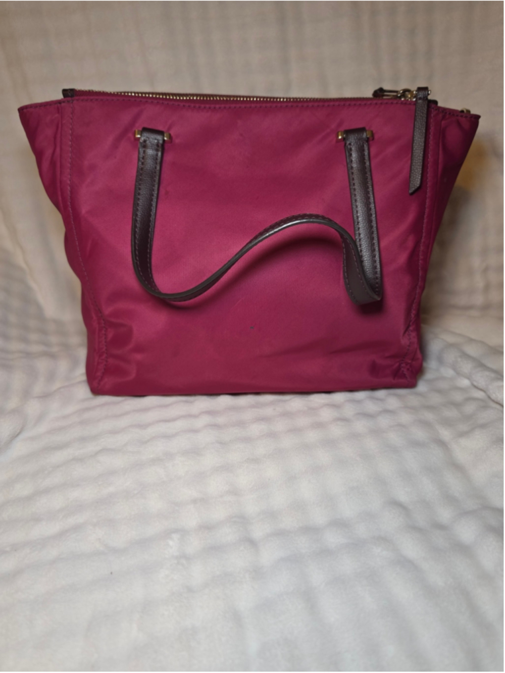 Kate Spade Nylon Shoulder Bag with optional Crossbody Strap
Burgundy and Black - Picture 6 of 12